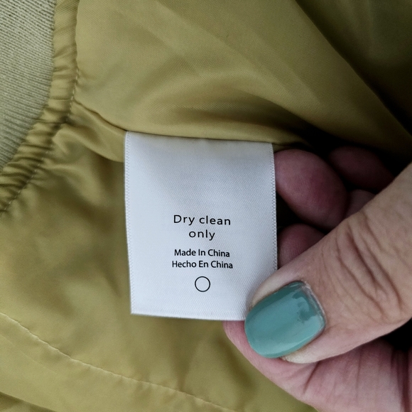 Emory Park bomber jacket size S Beige Gold Zip Front Coat Pockets - Picture 13 of 13